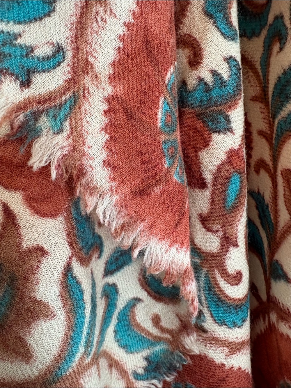 Roberta Roller Rabbit 100% Wool Oversized Floral Wrap Scarf - Picture 7 of 9
